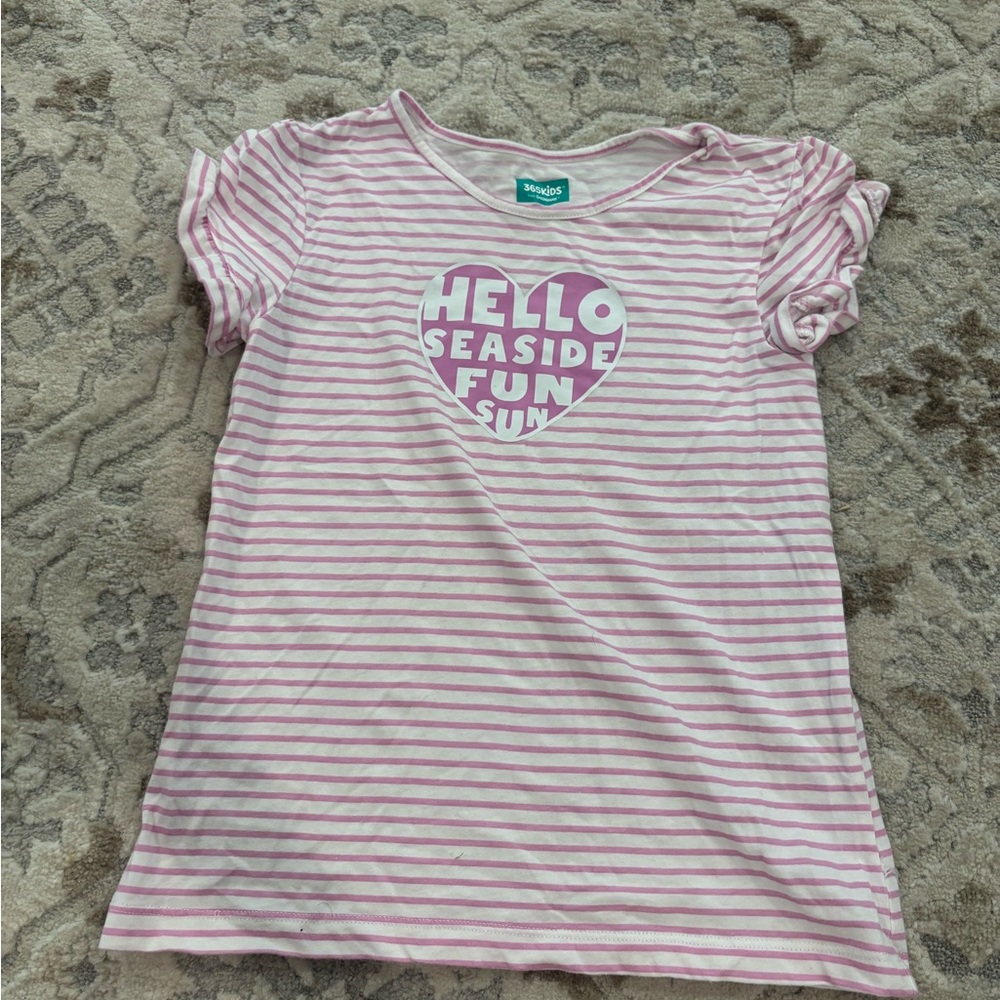Pink Striped Kids T-Shirt